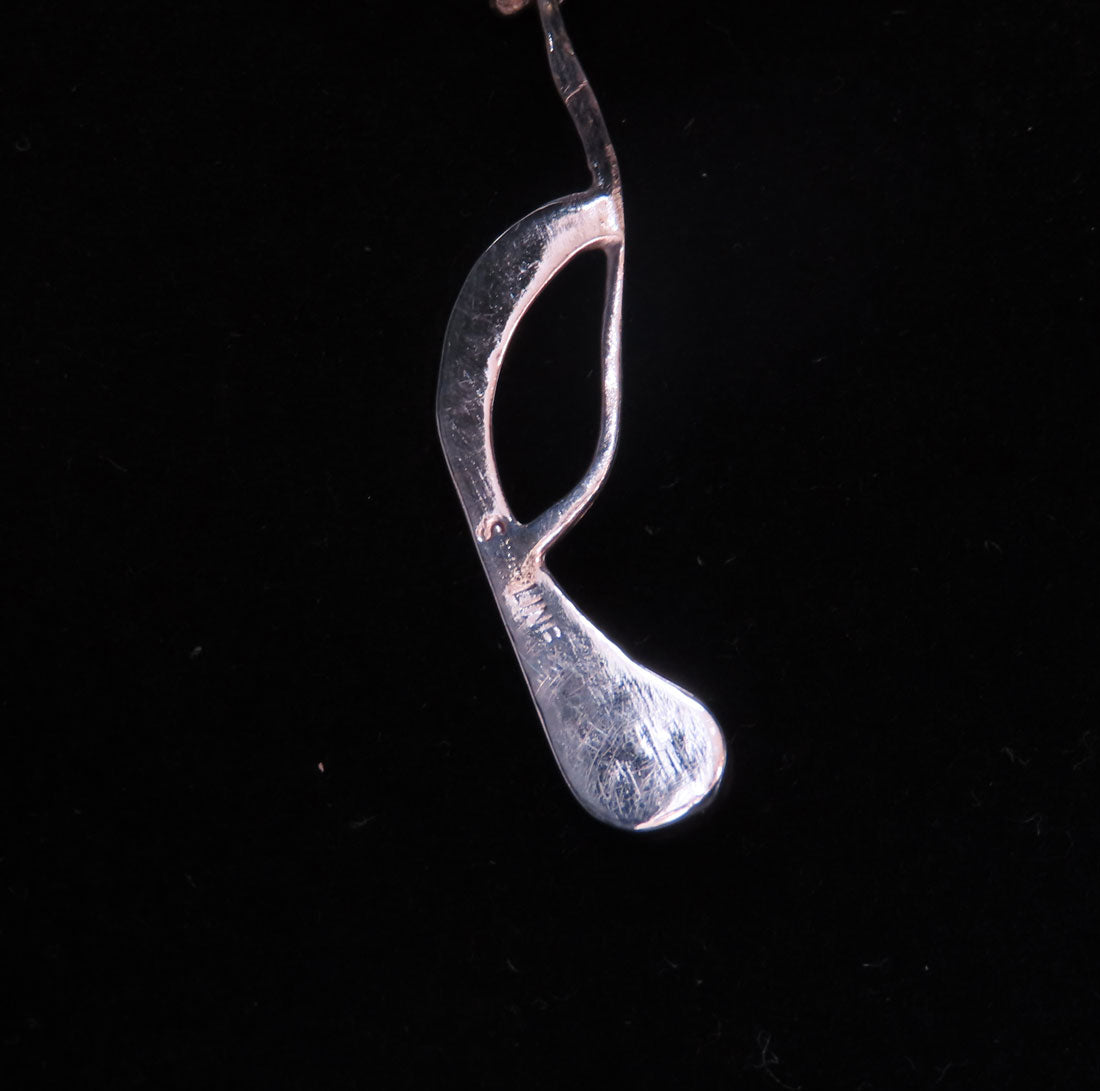 Sterling Silver Pendant with Black Opal
